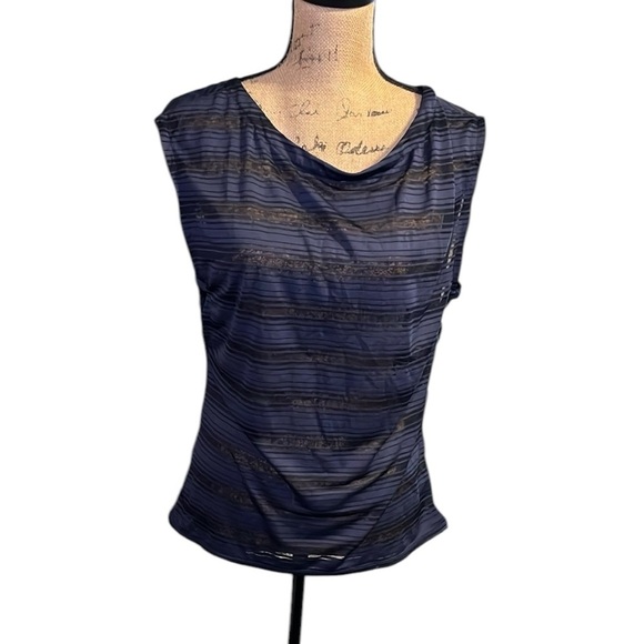 Athleta Navy Striped Women's Top - Picture 2 of 11